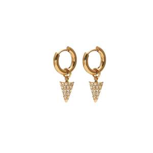 Voltage Hoop Earrings CZ + Gold