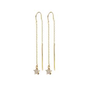 Etoile Thread Earrings CZ + Gold