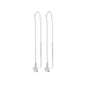 Etoile Thread Earrings CZ + Silver