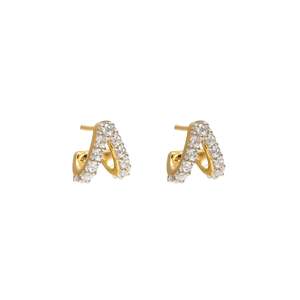 Aria Hoop Earrings CZ + Gold
