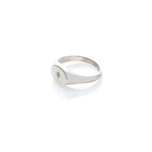 Talisman: Guiding Star Signet Ring White Topaz + Silver (SAMPLE)