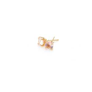 Nostalgia Stud Earrings Rose Quartz + Gold