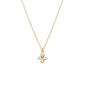 Gold Necklaces: Flora Necklace Clear + Gold (SAMPLE)