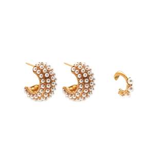 Hera Hoop and Siren Cuff Set Gold