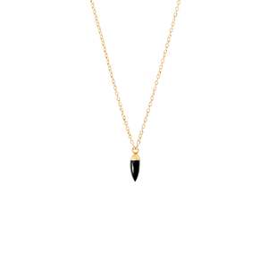 Black Spinel Necklace Gold