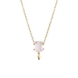 Prima Donna Necklace Rose Quartz + Gold