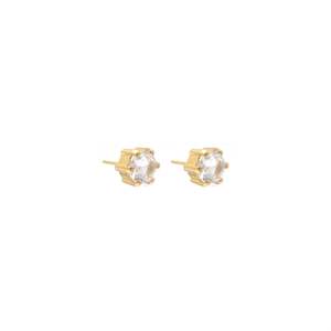 Best Sellers: Harmony Stud Earrings Crystal Quartz + Gold