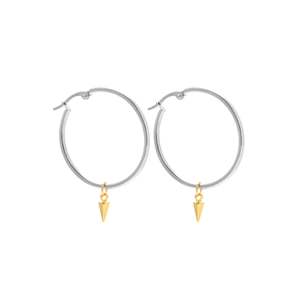 All The Way Hoop Earrings Silver + Gold