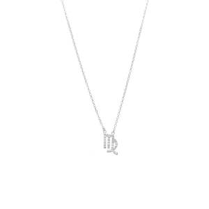 Sterling Silver Necklaces: Virgo Necklace CZ + Silver