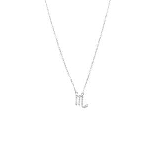 Sterling Silver Necklaces: Scorpio Necklace CZ + Silver