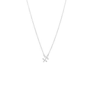 Sterling Silver Necklaces: Sagittarius Necklace CZ + Silver