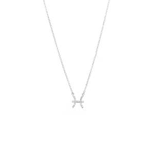 Pisces Necklace CZ + Silver