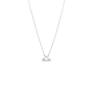 Sterling Silver Necklaces: Libra Necklace CZ + Silver