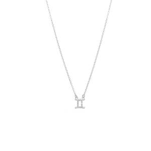 Sterling Silver Necklaces: Gemini Necklace CZ + Silver