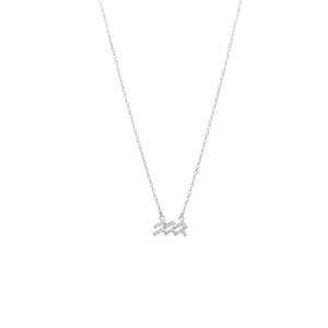 Sterling Silver Necklaces: Aquarius Necklace CZ + Silver