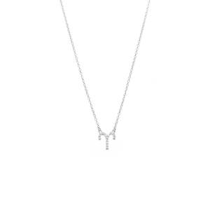 Aries Necklace CZ + Silver