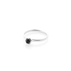 Mini Harmony Ring Black Spinel + Silver