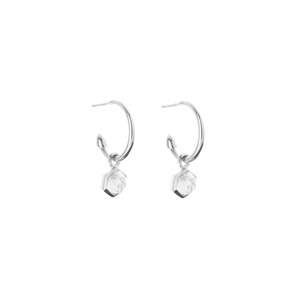 Mini Harmony Hoops Crystal Quartz + Silver
