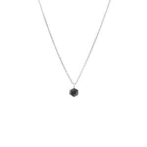Sterling Silver Necklaces: Mini Harmony Necklace Black Spinel + Silver