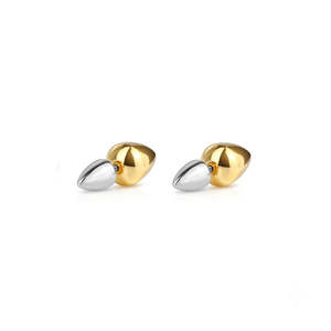 Echo Two-Tone Earrings Silver + Gold