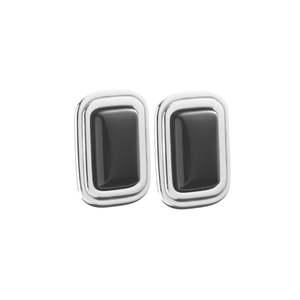 Eclipse Earrings Black Onyx + Silver