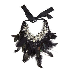 Couture Tribal Goddess Black + Gunmetal Neckpiece