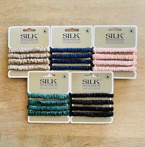 Homeware - Silk: 100% Silk Scrunchies - Small (4 pack)
