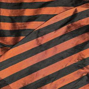 RUST STRIPE DUPION SILK