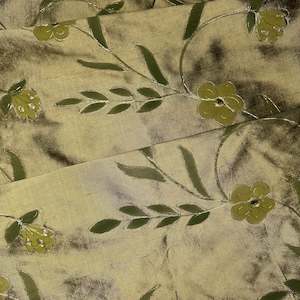 EMBROIDERED OLIVE POWERLOOM SILK