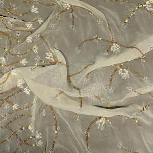 Other Silks: EMBROIDERED SILK GEORGETTE