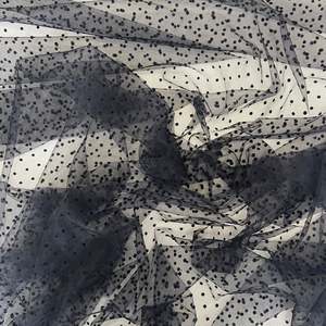 Other Fabrics: BLACK FLOCKED TULLE