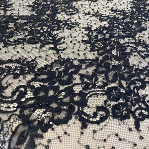 Other Fabrics: BLACK FINE BEADED LACE