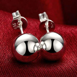 .925 Silver Earrings - Ball Studs 10/12mm