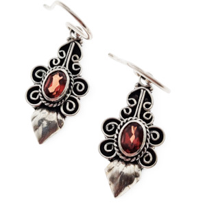 Stock Less Than 1: Garnet .925 Silver Earrings