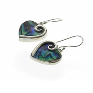 Total Stock Over 0 Items: Genuine .925 Silver Paua Heart Earrings