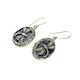 .925 Sterling Silver Oval Paua Dragonfly Earrings