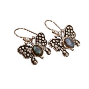 Total Stock Over 0 Items: Sterling Silver Labradorite Butterfly Earrings