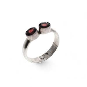 Stock Less Than 1: Double Garnet and .925 Sterling Silver Ring