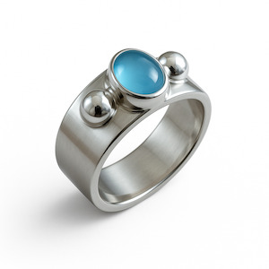 Oval Topaz Genuine .925 Silver Ring