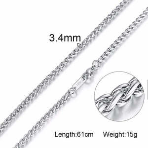 Total Stock Over 0 Items: 316L Stainless Steel Palma Curb Chain Necklace 24"