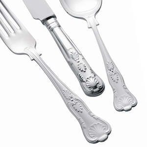 Cutlery Set: Silver Plated Cutlery Set - 7 Piece - Kings Design