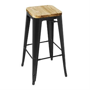 Furniture: Bolero GM640 - Four Bistro High Stools with Wooden Seat Pads