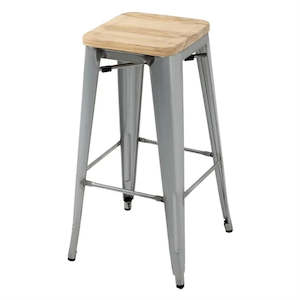 Furniture: Bolero GM638 - Four Bistro High Stools with Wooden Seat Pads
