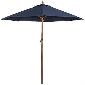 Other Furniture: Bolero GG497 - 3m Navy Blue Round Pulley Umbrella