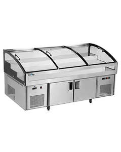 Display: Snow Village BT-B2.5/D-T3 - Stainless Double Door with Triple Temperature Display Cabinet