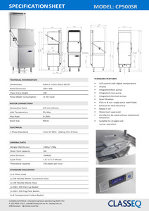 Dishwashers: Classeq CP500SR - Pass Through Warewasher