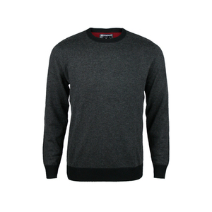 Products: Contrast Detail Crew Neck - Tailored Fit. Charcoal