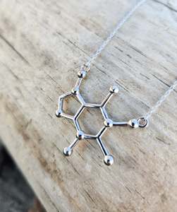 Necklace: Sterling Silver Caffeine Necklace