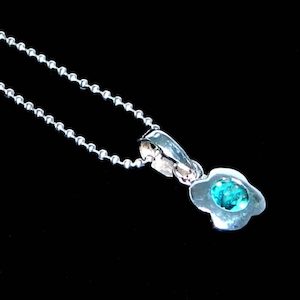Cubic Zirconia Pendant Necklace: Birthstone Silver Pendant Necklace