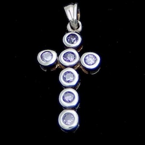 Circle CZ Cross Pendant